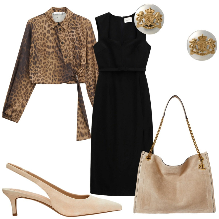Outfit donna - Total look #2258649. Stile Chic per Cerimonia. Abbinamento con camicie, vestiti midi/longuette, orecchini, décolleté, borse tote.