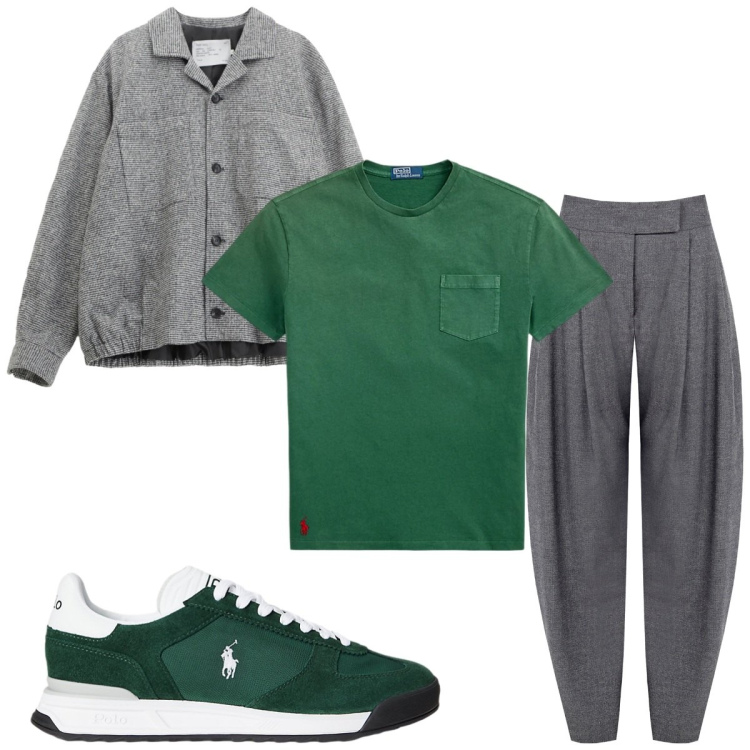 Outfit uomo - Total look #2258703. Stile Urban per Tutti i giorni. Abbinamento con pantaloni, cappotti, t-shirt, sneakers.