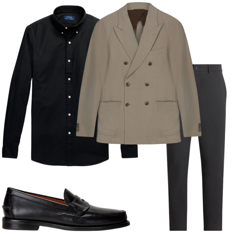 Outfit uomo - Serata fuori. Stile Business/Elegante per Serata speciale. Abbinamento con camicie, scarpe stringate, pantaloni, giacche.