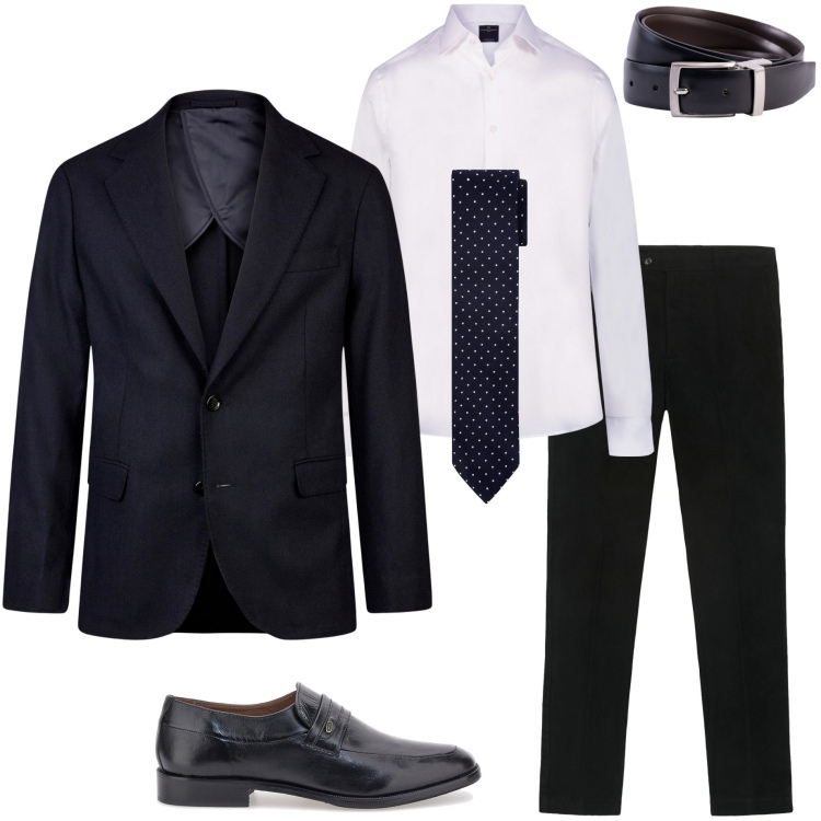 Outfit uomo - Lo sposo a ottobre. Stile Business/Elegante per Cerimonia. Abbinamento con giacche, cravatte, camicie, scarpe stringate, cinture, pantaloni chino.