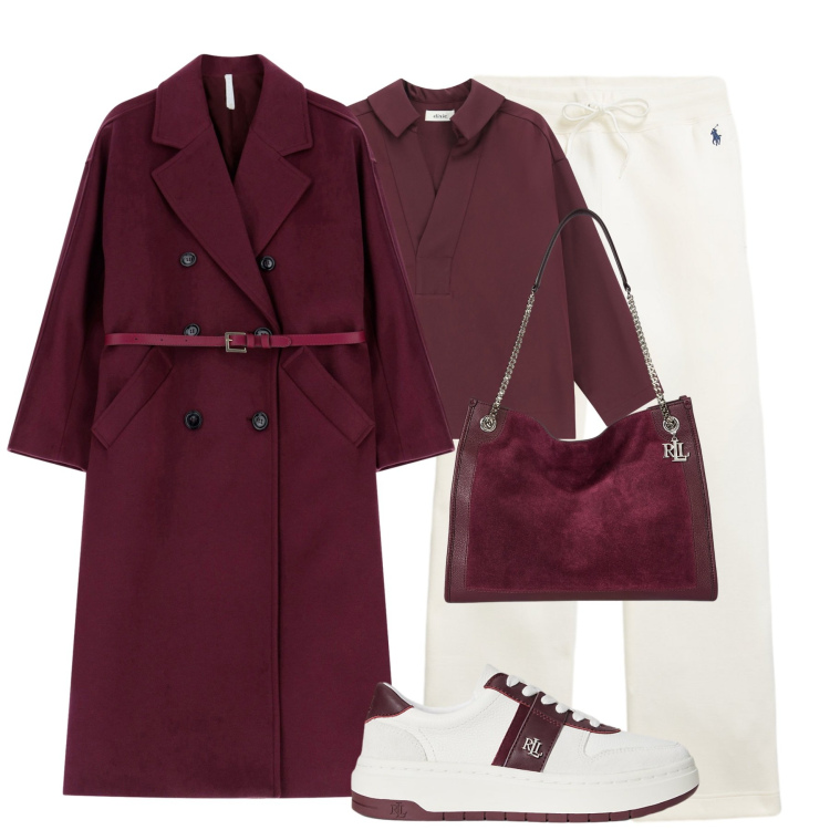 Outfit donna - City. Stile Casual chic per Tutti i giorni. Abbinamento con cappotti, camicie, sneakers, borse tote, pantaloni.