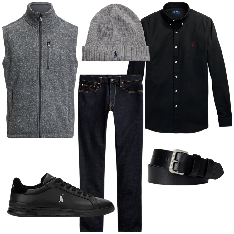 Outfit uomo - Informale con stile. Stile Trendy per Tutti i giorni. Abbinamento con berretti, camicie, cinture, jeans, sneakers, gilet.