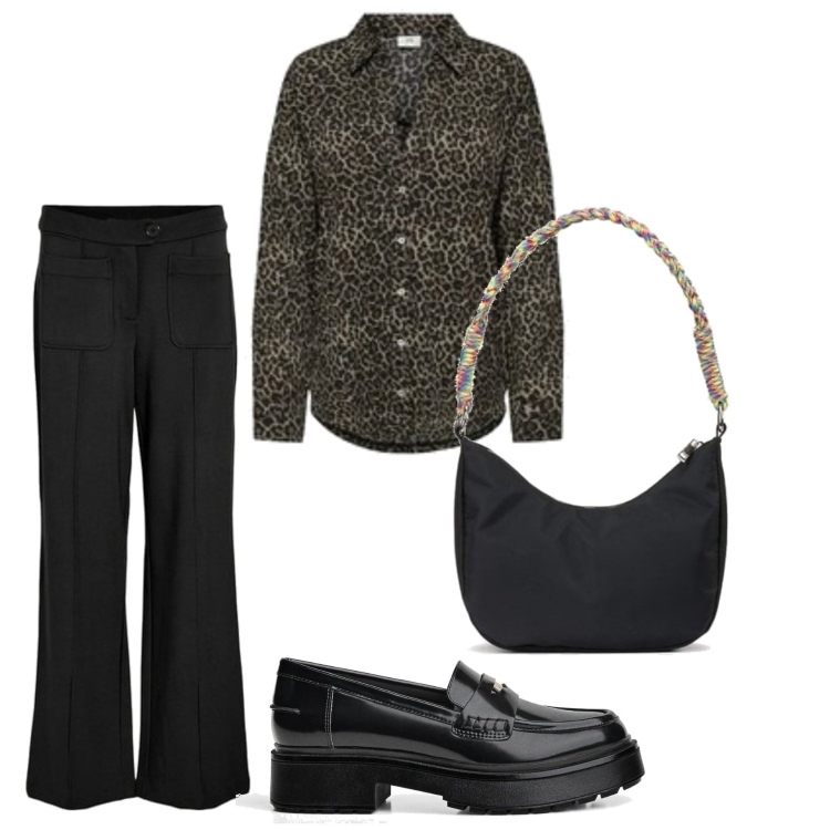 Outfit mujer - Urban look. Estilo Urban para Todos los días. Combinación con pantalones, mocasines, blusas, bolsos de mano.