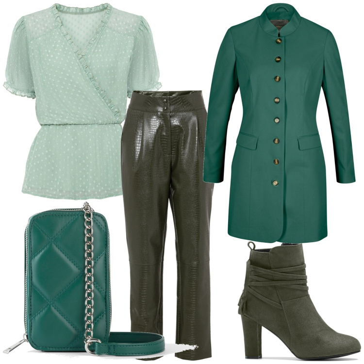 Outfit femme - Bon Ton #5813. Style Bon Ton pour Tous les jours. Assortir avec pantalon , bottines, blazers, tuniques, sacs en bandoulière.