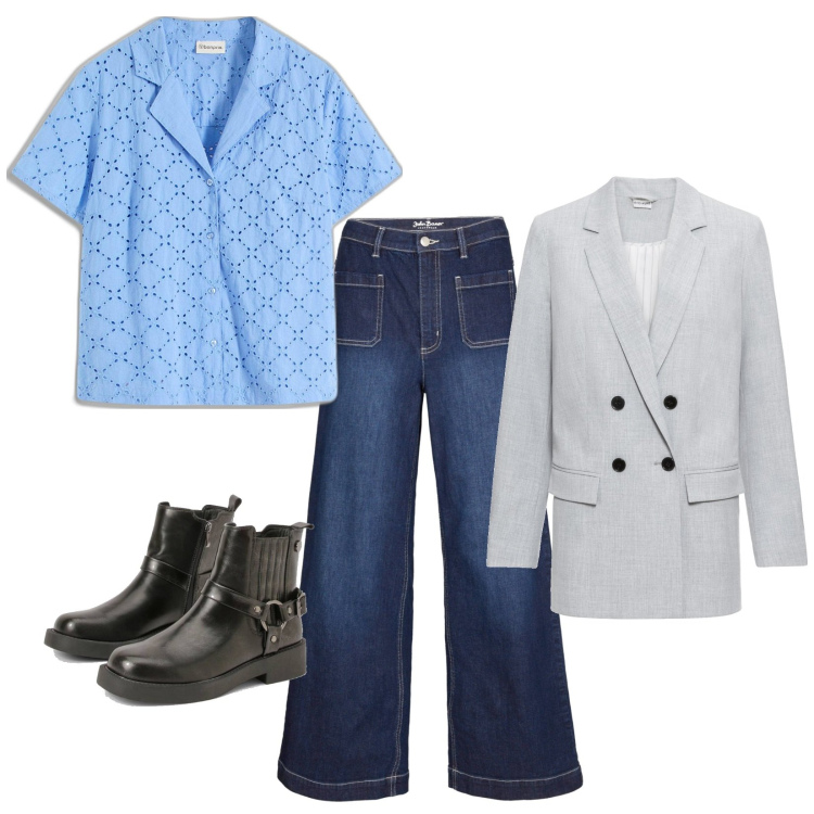 Outfit femme - Basique #5201. Style Basique pour Tous les jours. Assortir avec blazers, jeans, chemisiers, boots.