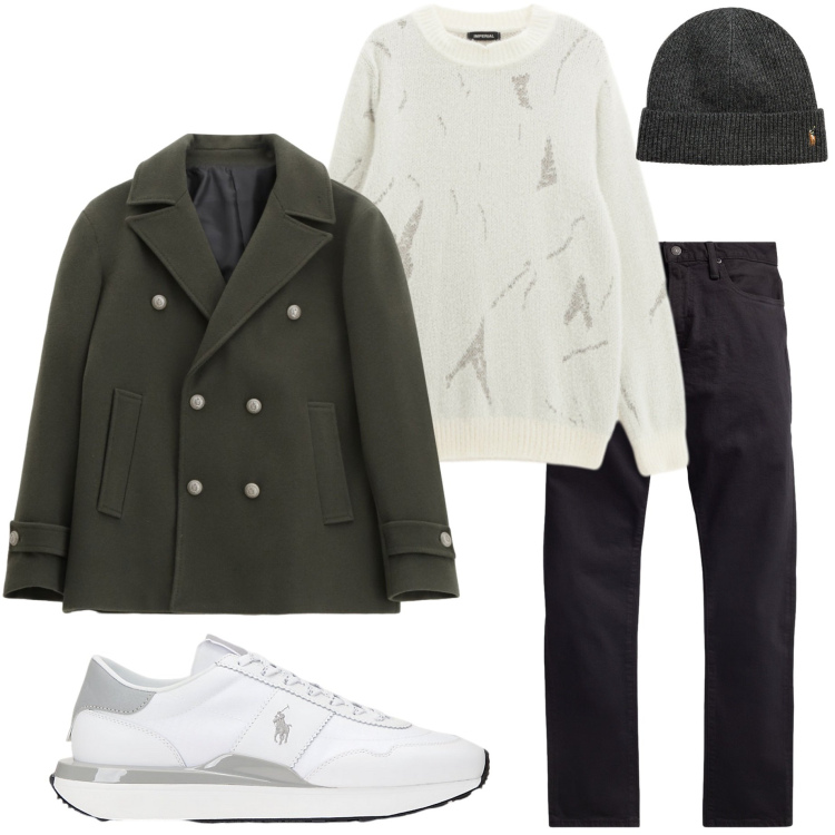 Outfit uomo - Urban style. Stile Urban per Tutti i giorni. Abbinamento con maglieria, cappotti, berretti, sneakers, jeans.