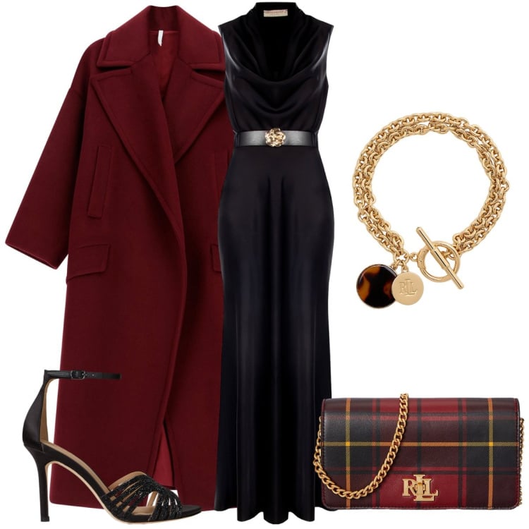 Outfit donna - Invitata speciale. Stile Chic per Cerimonia. Abbinamento con vestiti lunghi, cappotti, sandali gioiello, braccialetti con ciondoli, borse a mano.