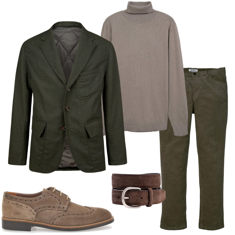 Outfit uomo - Giacca soprabito. Stile Urban per Ufficio. Abbinamento con pantaloni, maglieria, giacche, scarpe stringate, cinture.