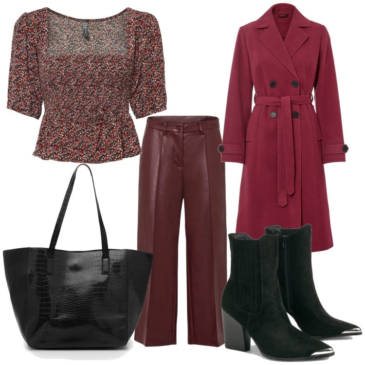 Outfit femme - Casual chic #16420. Style Casual chic pour Tous les jours. Assortir avec pantalon , imperméable, tuniques, sacs tote, boots.