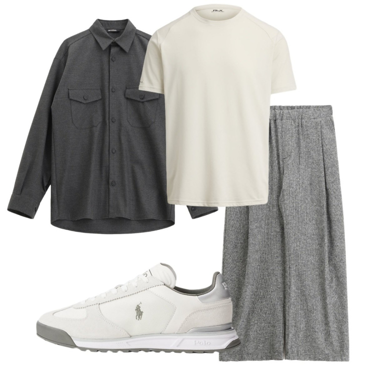 Outfit uomo - Total look #2259037. Stile Trendy per Serata speciale. Abbinamento con pantaloni, camicie, t-shirt, sneakers.
