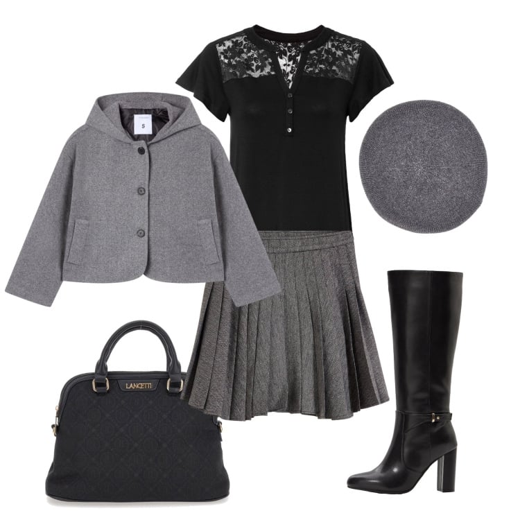 Outfit donna - Parigina 2.0 da mattina a sera. Stile Vintage retrò per Tutti i giorni. Abbinamento con maglieria, stivali, minigonne, caban, borse a spalla, cappelli e berretti.