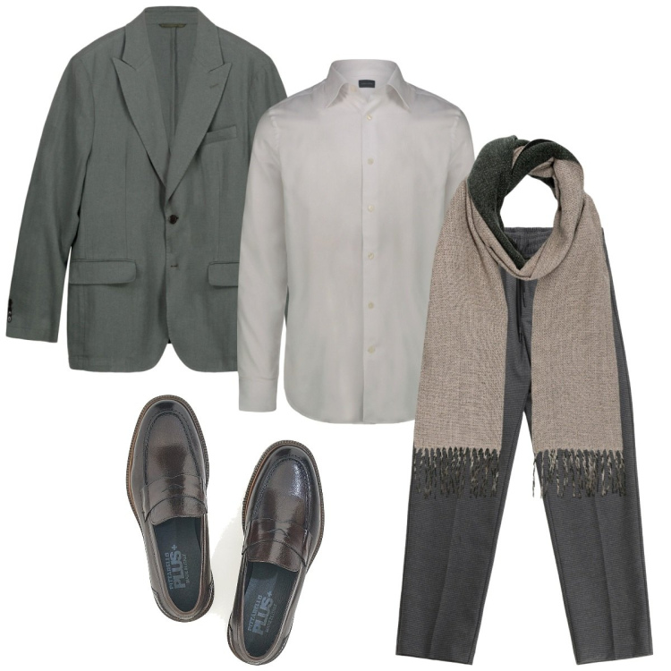 Outfit uomo - Total look #2259066. Stile Business/Elegante per Serata speciale. Abbinamento con pantaloni, camicie, scarpe stringate, giacche, sciarpe.