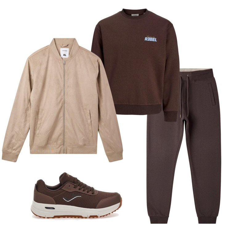 Outfit uomo - Total look #2259072. Stile Casual per Tutti i giorni. Abbinamento con felpe, bomber, pantaloni, sneakers.