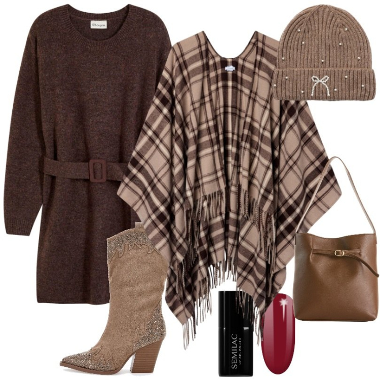 Outfit donna - Camperos Beige con brillanti. Stile Trendy per Tutti i giorni. Abbinamento con vestiti corti, borse a mano, smalti, berretti, cappotti, stivali.