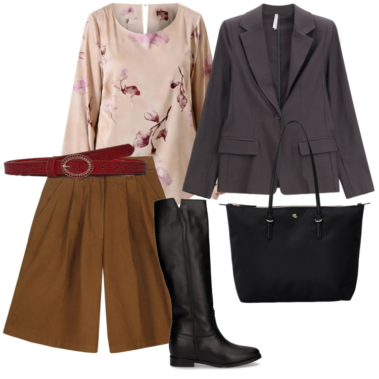 Outfit donna - Comoda. per Scuola/Università. Abbinamento con cinture, bluse, blazer, borse tote, stivali, bermuda.
