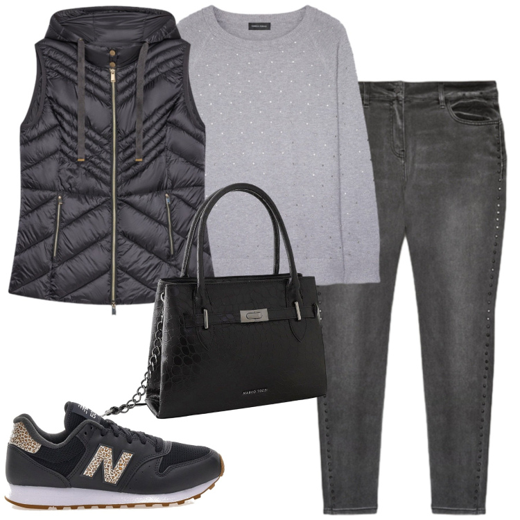 Outfit donna - Fiorella Rubino. Stile Casual chic per Tutti i giorni. Abbinamento con borse a mano, sneakers, piumini, maglieria, jeans skinny.
