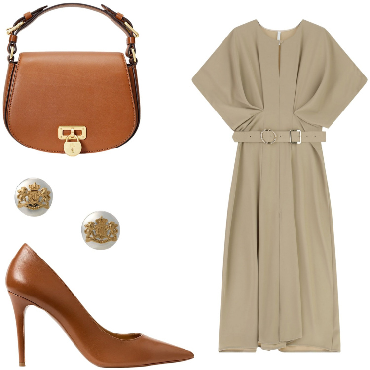 Outfit donna - Semplicemente elegante. Stile Glamour per Cerimonia. Abbinamento con vestiti lunghi, borse a tracolla, orecchini, décolleté.
