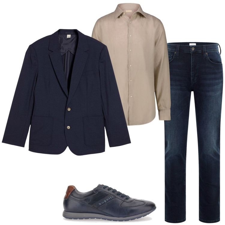 Outfit uomo - Friday. Stile Trendy per Tutti i giorni. Abbinamento con jeans slim fit, giacche, scarpe stringate, camicie.