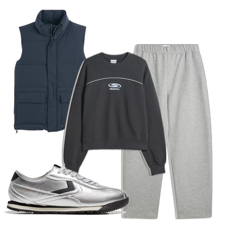 Outfit hombre - Casual #16112. Estilo Casual para Deporte. Combinación con chalecos, pantalones, sneakers, sudaderas.