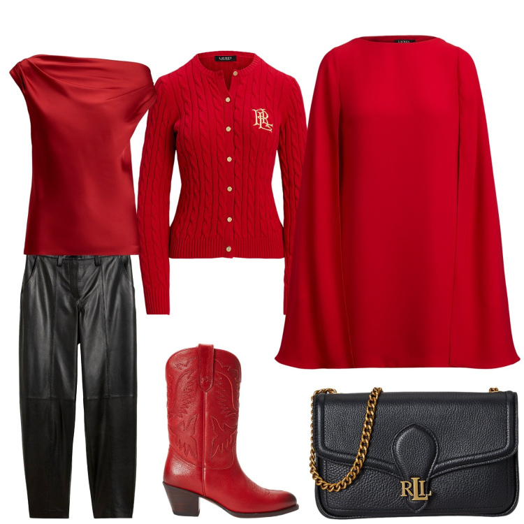 Outfit donna - Un autunno vestito di passione. Stile Casual Abbinamento con pantaloni, cardigans, top, clutch, stivali, vestiti.
