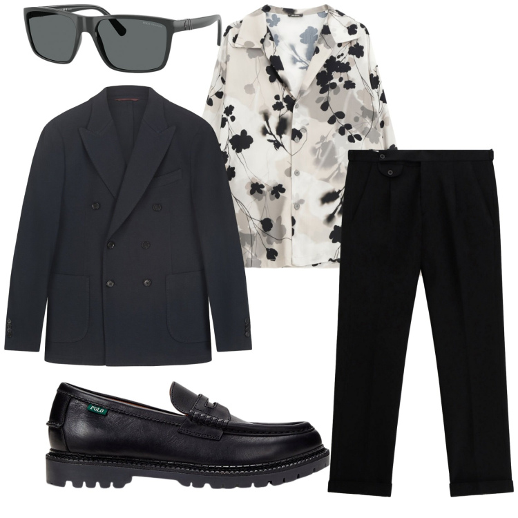 Outfit uomo - Total look #2259378. Stile Trendy per Tutti i giorni. Abbinamento con camicie, pantaloni, scarpe stringate, occhiali da sole, giacche.