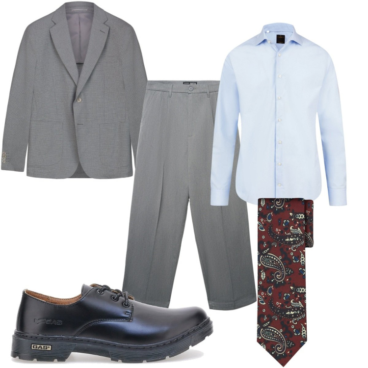 Outfit uomo - Serata in città con gli amici. Stile Business/Elegante per Serata speciale. Abbinamento con pantaloni, scarpe stringate, camicie, giacche, cravatte.