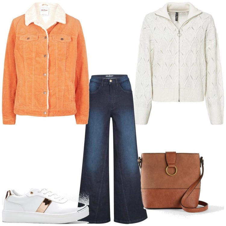 Outfit femme - Urban #5919. Style Urban pour Tous les jours. Assortir avec manteaux, jeans, sneakers, sacs en bandoulière, pulls.