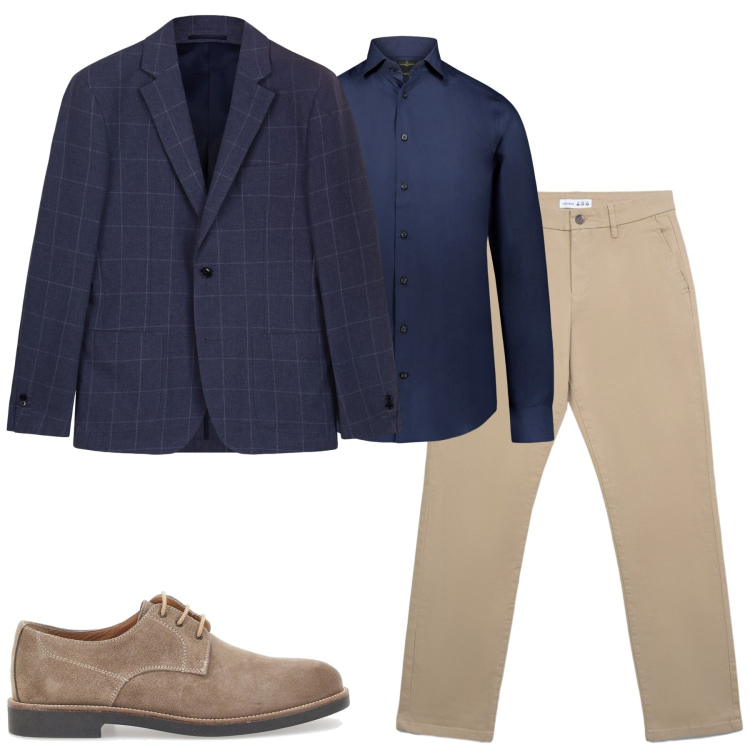 Outfit uomo - Total look #2259586. Stile Business/Elegante per Tutti i giorni. Abbinamento con pantaloni chino, camicie, scarpe stringate, giacche.