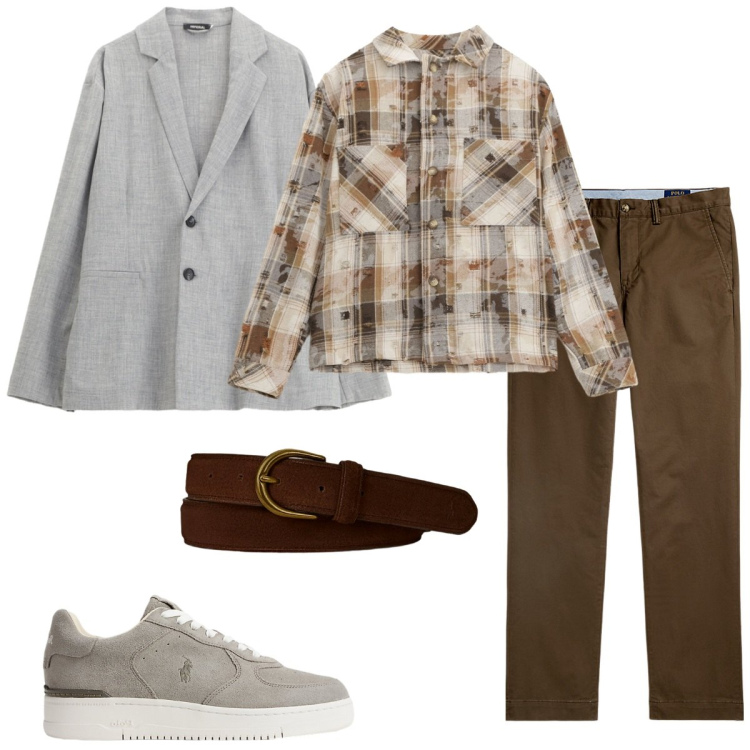 Outfit uomo - Total look #2259597. Stile Business/Elegante per Serata speciale. Abbinamento con giacche, camicie, pantaloni chino, sneakers, cinture.