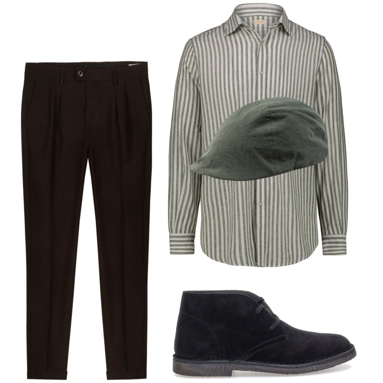 Outfit uomo - Total look #2259825. Stile Trendy per Serata speciale. Abbinamento con pantaloni, camicie, cappelli con visiera, stivali e stivaletti.