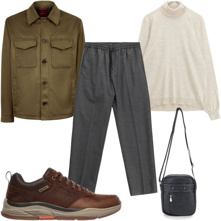 Outfit uomo - Total look #2259856. Stile Casual per Tutti i giorni. Abbinamento con pantaloni, maglieria, portafogli, giacche, sneakers.