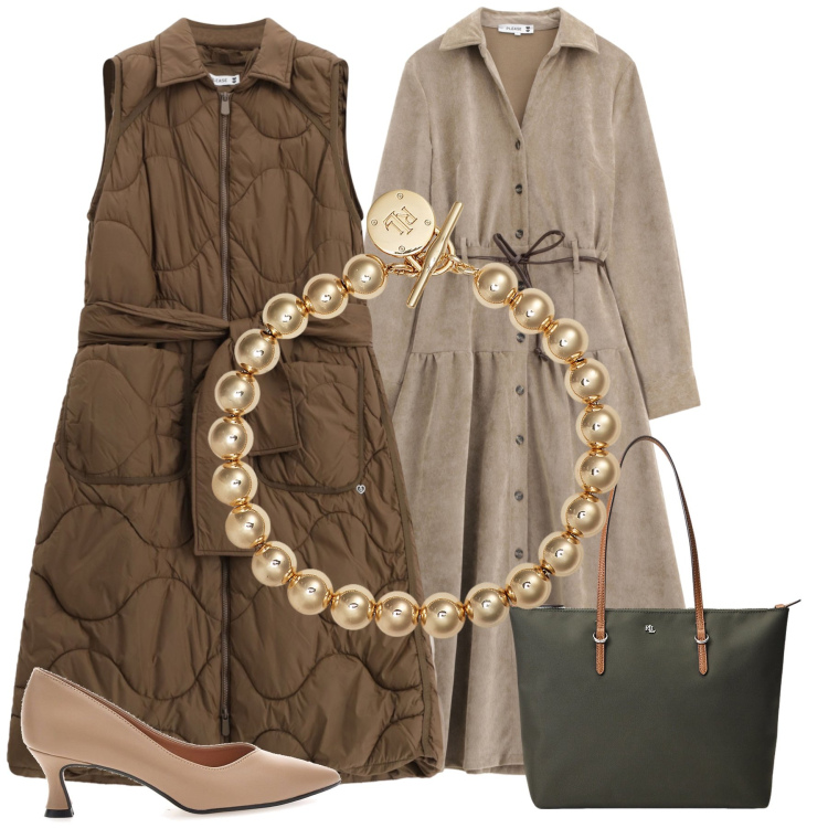 Outfit donna - Total look #2259884. Stile Chic per Tutti i giorni. Abbinamento con vestiti lunghi, blazer, braccialetti, borse tote, décolleté.