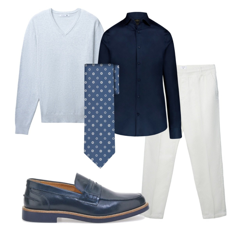 Outfit uomo - Total look #2259951. Stile Business/Elegante per Serata speciale. Abbinamento con maglieria, pantaloni, camicie, scarpe stringate, cravatte.