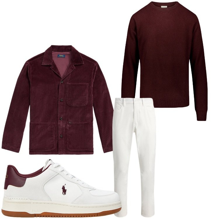 Outfit uomo - Sportivo e chic. Stile Casual per Serata speciale. Abbinamento con sneakers, pantaloni, giacche, maglieria.