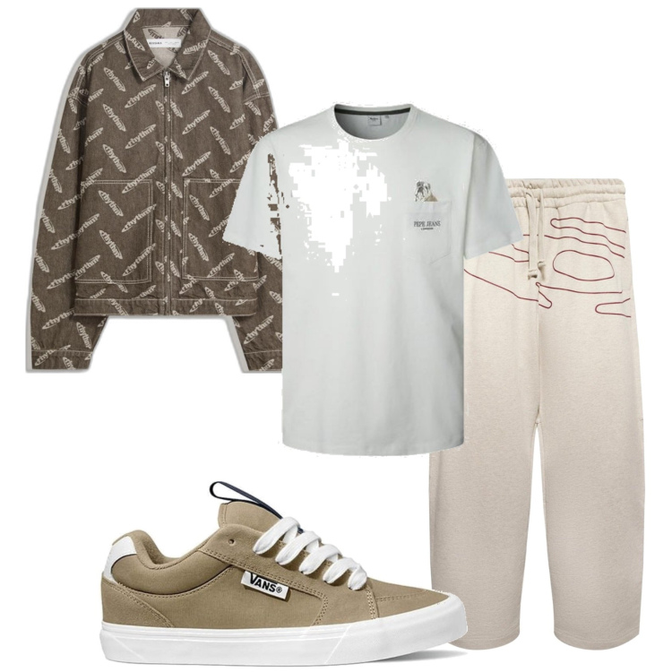 Outfit hombre - Casual look. Estilo Casual para Todos los días. Combinación con sneakers, chaquetas, pantalones, camiseta.