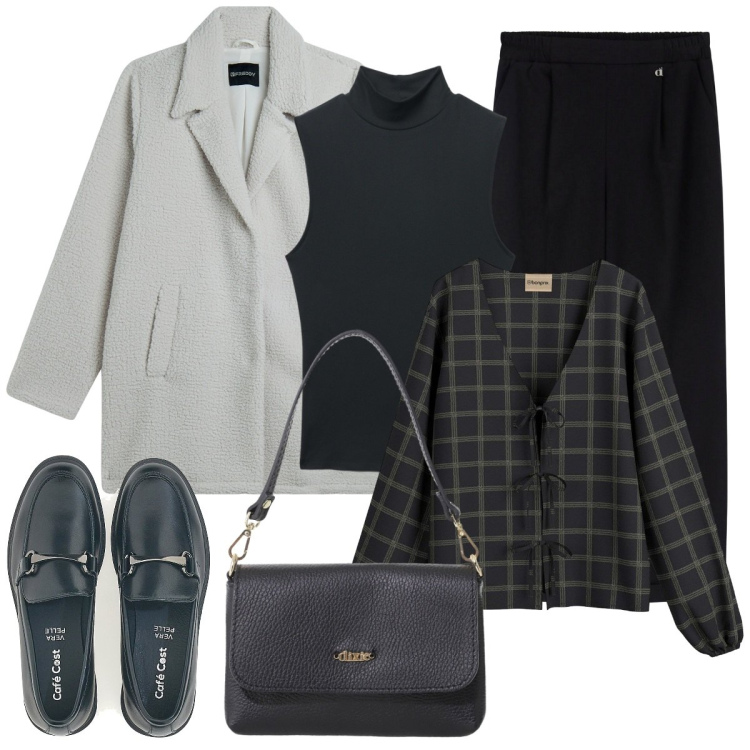 Outfit donna - Mocassini. Stile Basic per Serata fuori. Abbinamento con bluse, top, borse a tracolla, pantaloni, cappotti, mocassini.