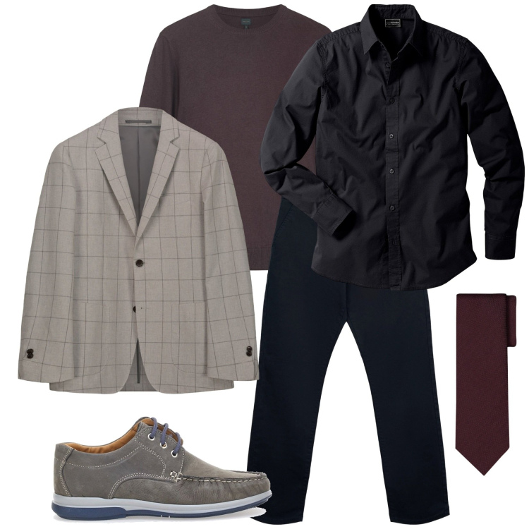 Outfit uomo - Total look #2260193. Stile Business/Elegante per Serata speciale. Abbinamento con camicie, pantaloni chino, scarpe stringate, giacche, cravatte, maglieria.