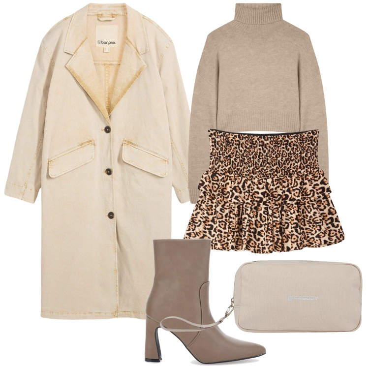 Outfit donna - In trench I trust. Stile Trendy per Tutti i giorni. Abbinamento con trench, minigonne, maglieria, valigie, stivaletti.