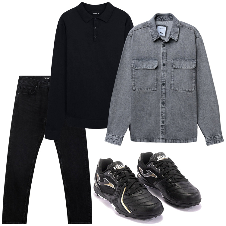 Outfit uomo - Total look #2260283. Stile Casual per Tutti i giorni. Abbinamento con jeans, cappotti, polo, sneakers.