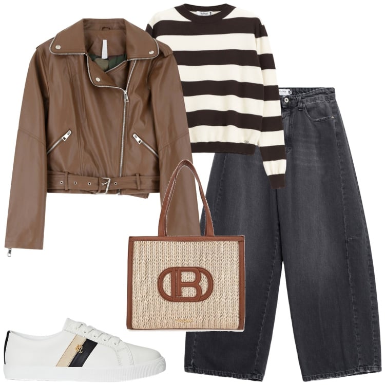 Outfit donna - Ottobre. Stile Casual per Tutti i giorni. Abbinamento con jeans, pullovers, giacche, sneakers, borse a spalla.