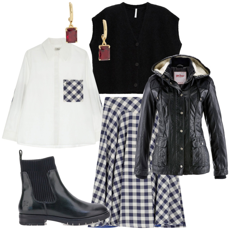 Outfit donna - Bantoa fall mid season sale. Stile Glamour per Tutti i giorni. Abbinamento con blazer, maglieria, gonne, camicie, orecchini, stivaletti.