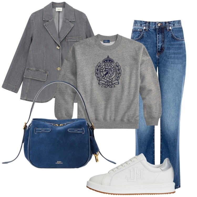 Outfit donna - La felpa. Stile Basic per Tutti i giorni. Abbinamento con jeans boyfriend, blazer, sneakers, borse a mano, felpe.