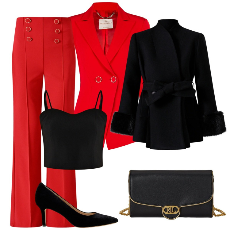 Outfit donna - Cerimonia in vista. Stile Bon Ton per Cerimonia. Abbinamento con cappotti, blazer, top, pantaloni, borse a tracolla, décolleté.
