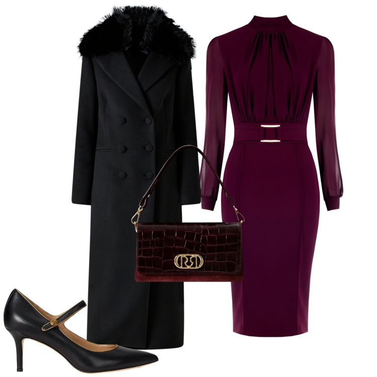 Outfit donna - Cerimonia. Stile Chic per Cerimonia. Abbinamento con vestiti a tubino, borse a mano, cappotti, décolleté.