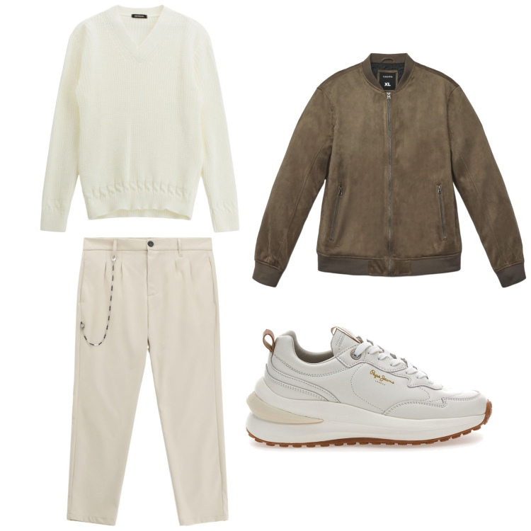 Outfit uomo - Total look #2260572. Stile Casual per Ufficio. Abbinamento con giacche, pantaloni, maglieria, sneakers.