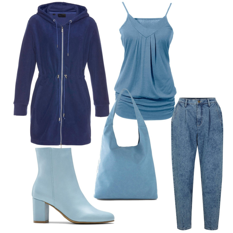 Outfit femme - Bon Ton #5846. Style Bon Ton pour Tous les jours. Assortir avec bottines, hauts, jeans, sac cabas, manteaux.