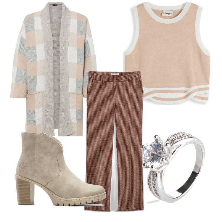 Outfit femme - Basique #5271. Style Basique pour Tous les jours. Assortir avec hauts, bottines, bagues, pulls, pantalon .