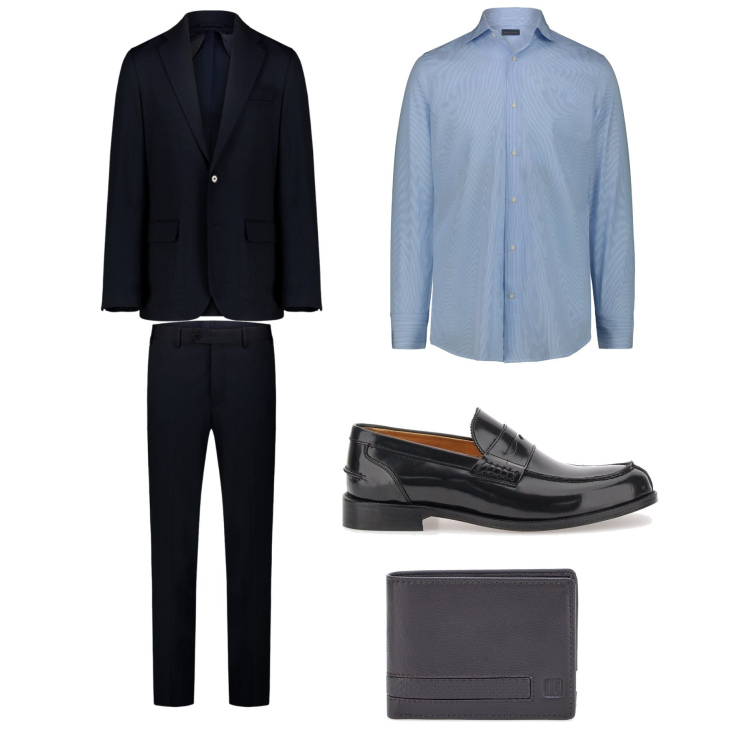 Outfit uomo - Total look #2260662. Stile Business/Elegante per Serata speciale. Abbinamento con portafogli, scarpe stringate, abiti, camicie.