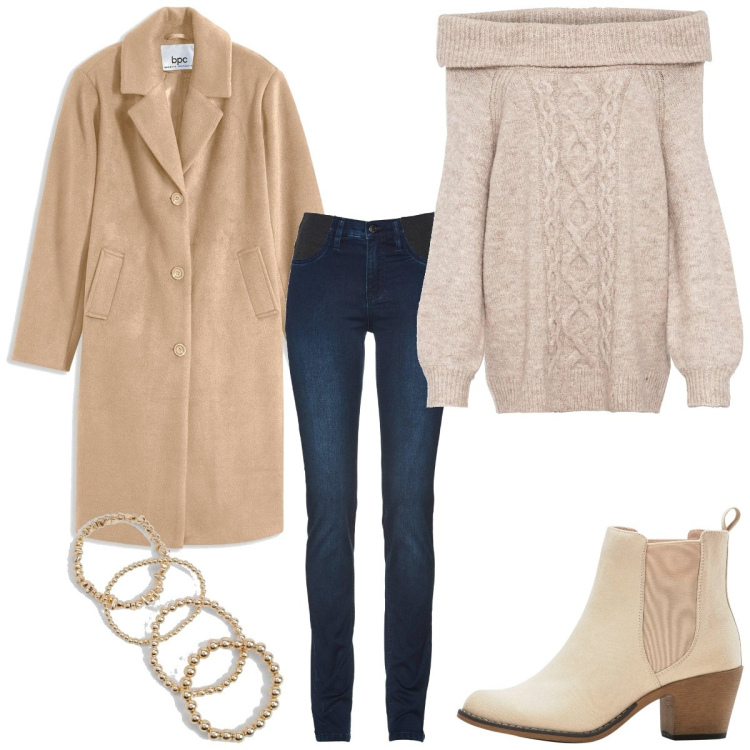 Outfit femme - Basique #5274. Style Basique pour Tous les jours. Assortir avec jeans, bottines texanes, manteaux, pulls, bracelets.