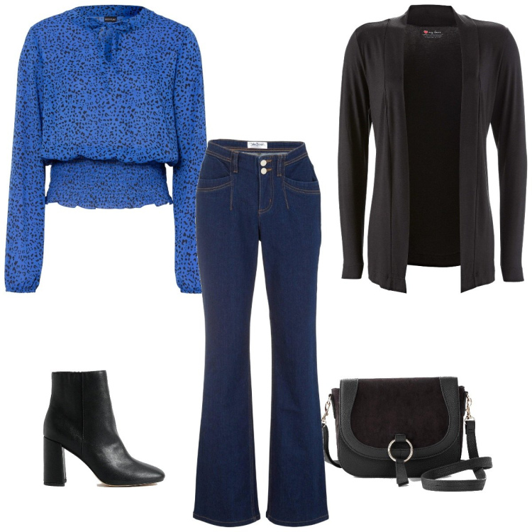 Outfit femme - Pour tous les jours. Style Basique pour Tous les jours. Assortir avec sacs en bandoulière, gilets sans manche, tuniques, jeans, bottines.